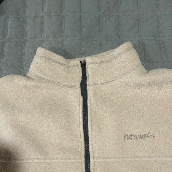 Kathmandu Polartec Climate Control Y2K Men M Tan Black Trim Zip Up Fleece Vest - Picture 8 of 12